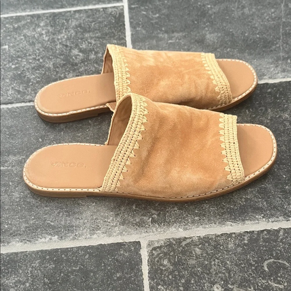 Vince Tan Suede Women's Mules - Picture 2 of 2